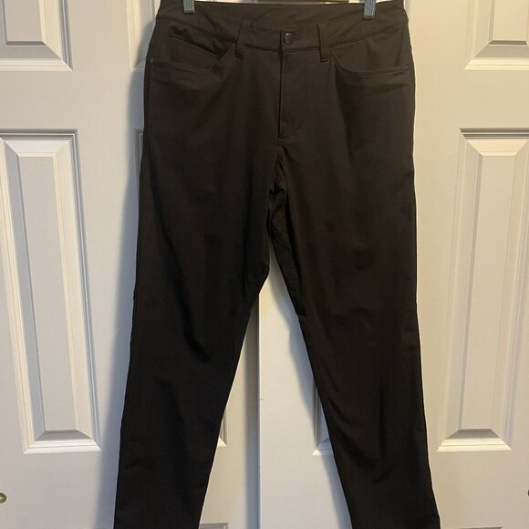 Lululemon ABC Pants Mens 31x30 Black Slim-Fit Trouser Golf Work Stretch XCOND - Picture 1 of 3